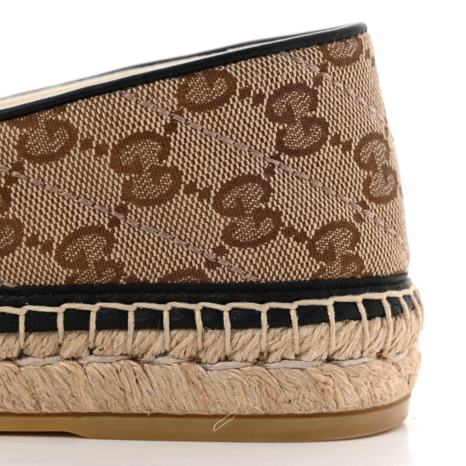 Gucci Monogram Matelasse Diagonal GG Marmont Espadrilles 36.5 Beige Ebony Black 11 of 12