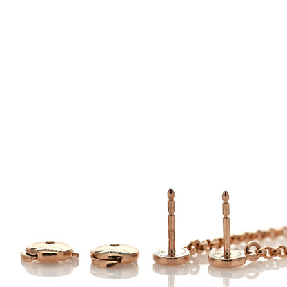 Hermes 18K Rose Gold Diamond Kelly Amulette Drop Earrings 3 of 5