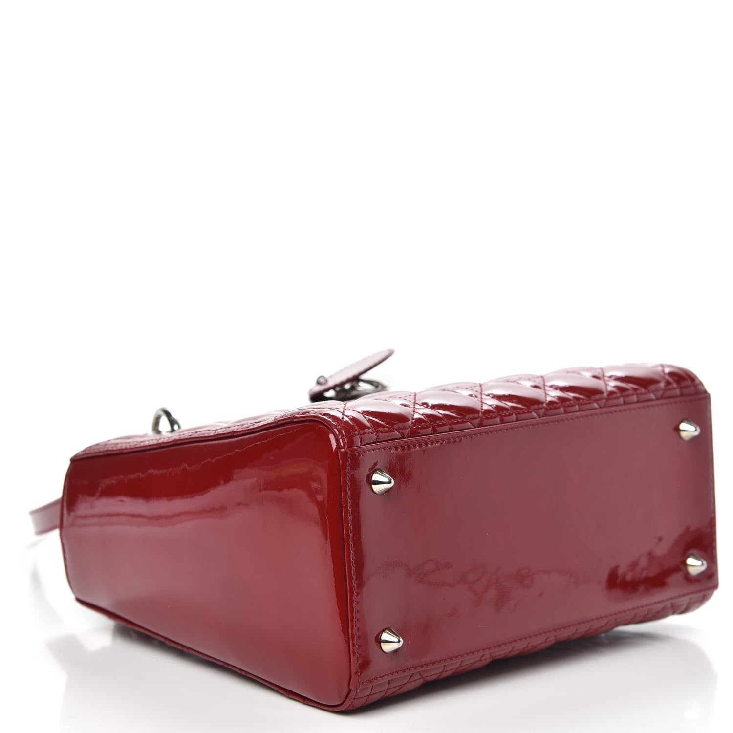 Christian Dior Patent Cannage Medium Lady Dior Red 5 of 11