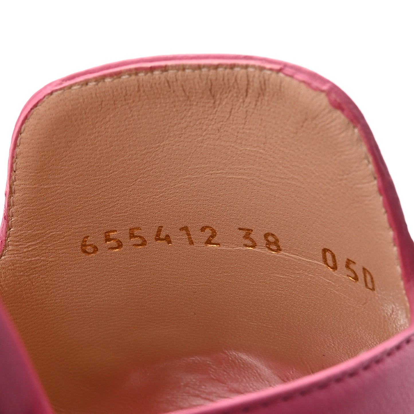 Nappa Horsebit 75mm Slide Sandals 38 Pink