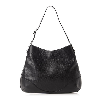 Gucci Calfskin Horsebit Embossed Hobo Black 1 of 12