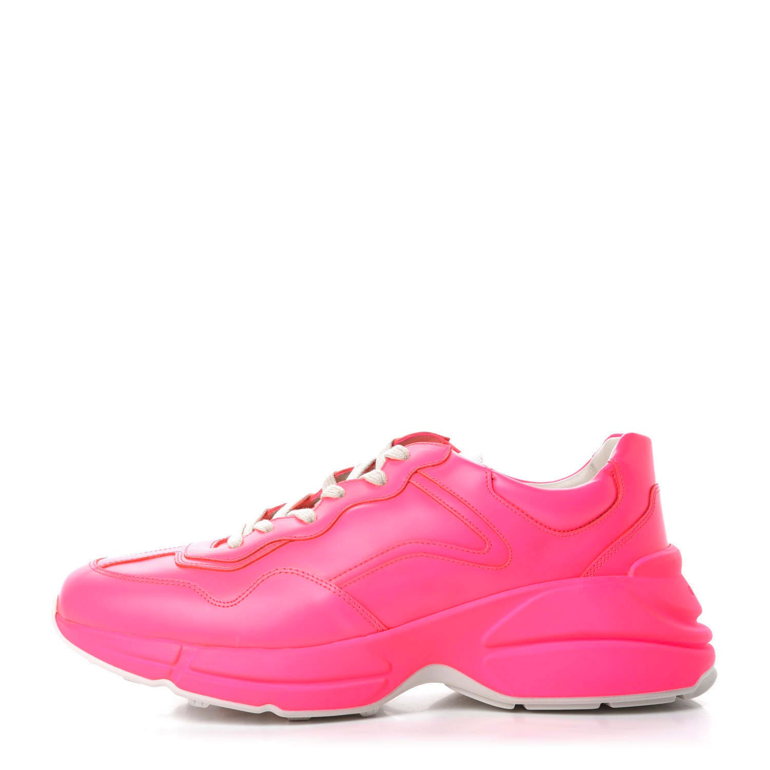 Gucci Calfskin Mens Rhyton Sneakers 10 Fuxia Fluo 1 of 9