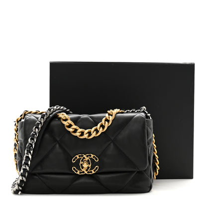 Chanel Goatskin Quilted Medium Chanel 19 Flap Black 11 of 11