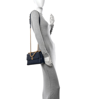 Chanel Lambskin Stitched Coco Luxe Medium Flap Blue 2 of 10
