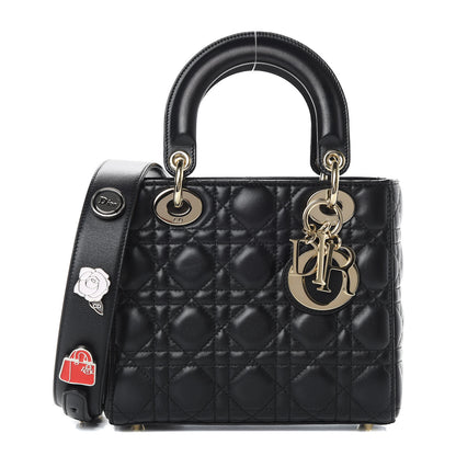 Christian Dior Lambskin Cannage Small Lucky Badges My Lady Dior Black 1 of 11