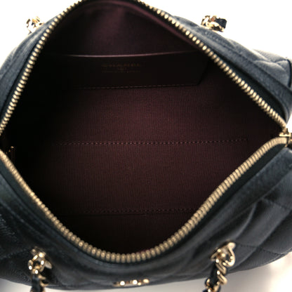 Chanel Caviar Quilted Barrel Clutch With Chain Black 5 of 11