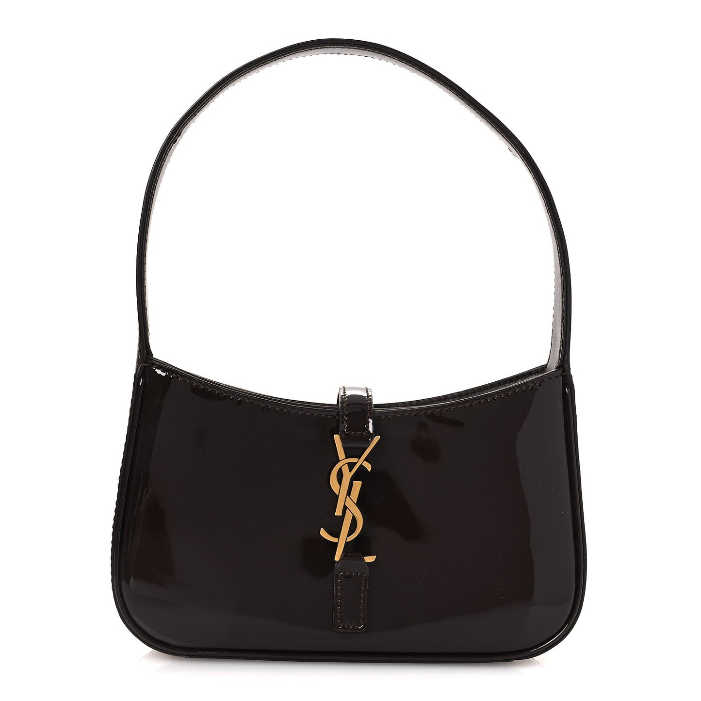 Patent Calfskin Le 5 A 7 Mini Hobo Spicy Chocolate