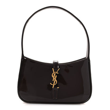 Saint Laurent Patent Calfskin Le 5 A 7 Mini Hobo Spicy Chocolate 1 of 11