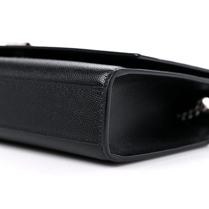 Saint Laurent Grain De Poudre Medium Classic Monogram Kate Satchel Black 9 of 11
