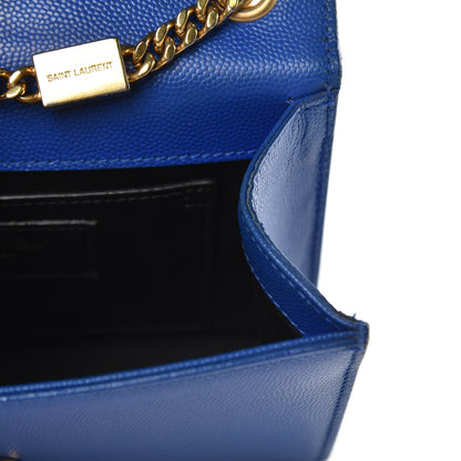Saint Laurent Grain De Poudre Small Classic Monogram Kate Satchel Royal Blue 9 of 16