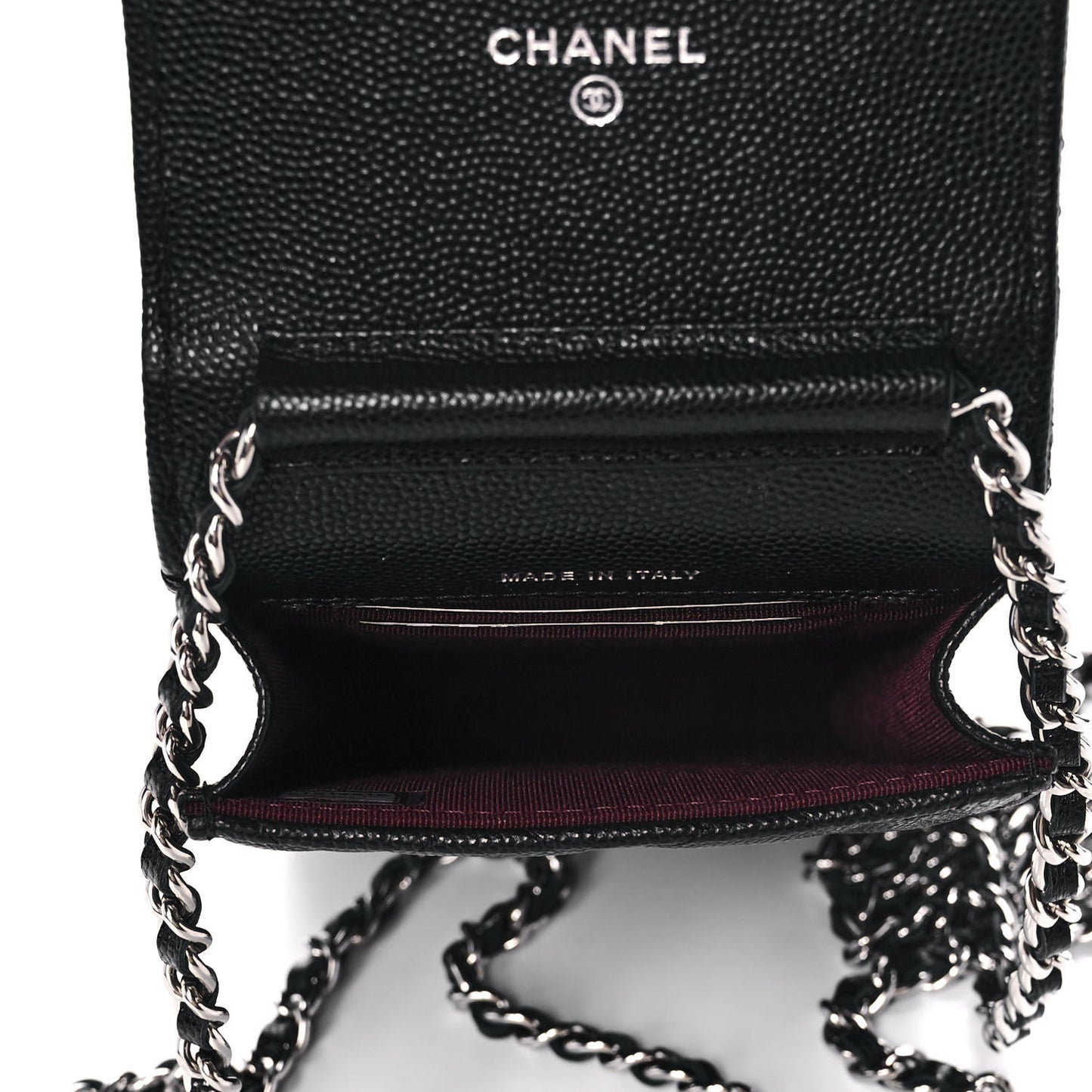 Caviar Quilted Classic Phone Holder Black