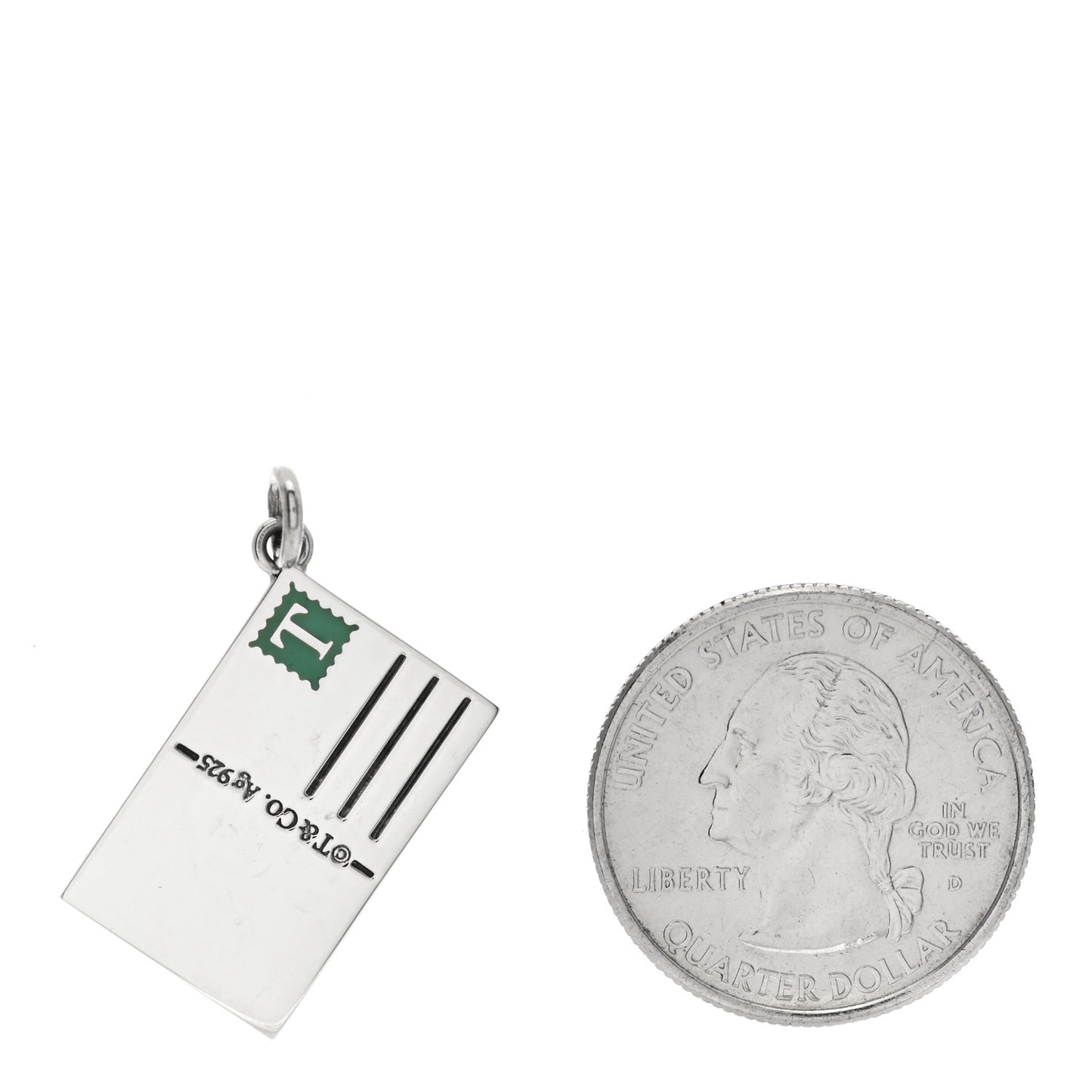 Sterling Silver Enamel Milan Postcard Charm Blue