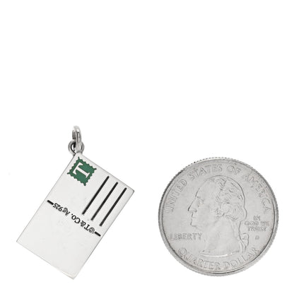Tiffany Sterling Silver Enamel Milan Postcard Charm Blue 2 of 4