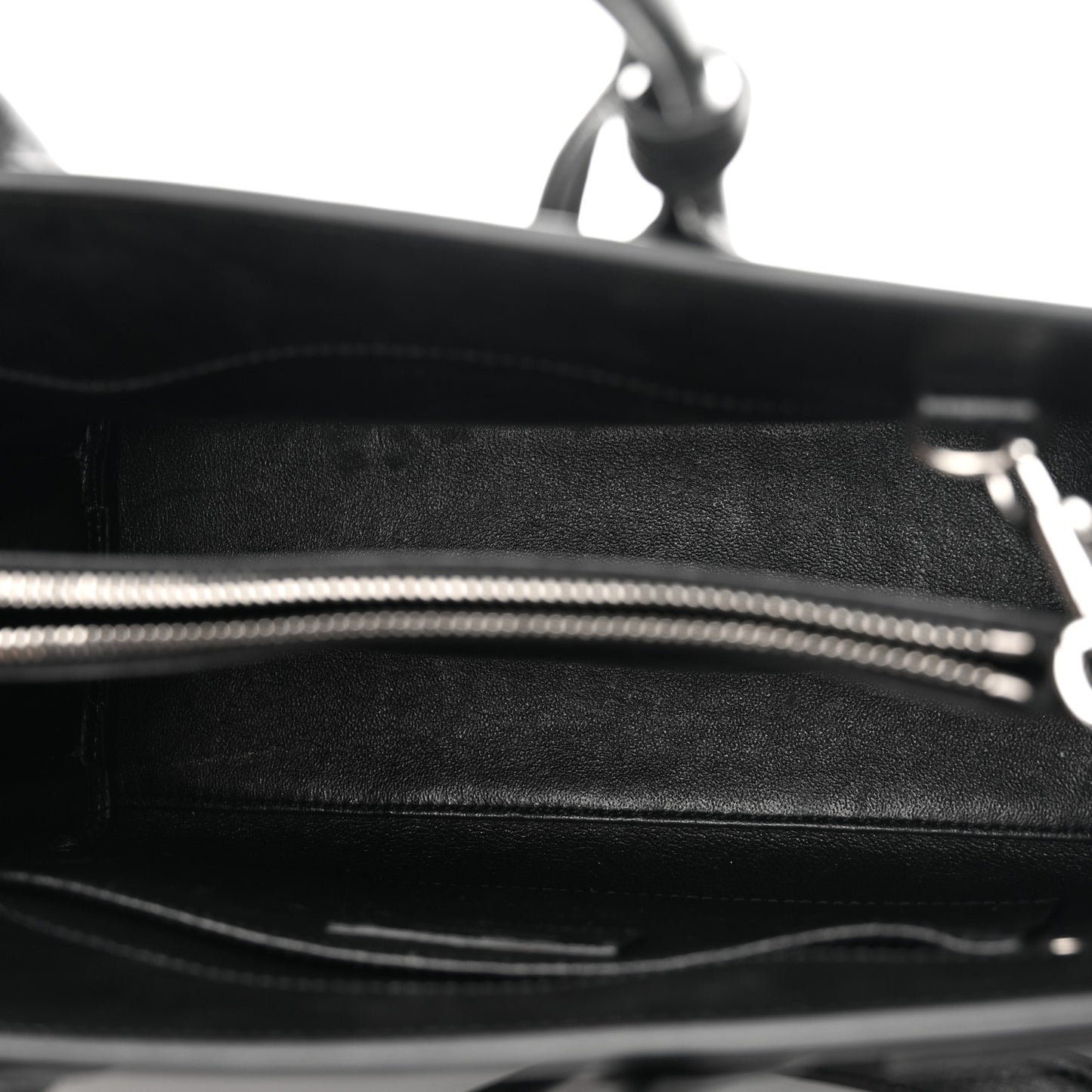 Calfskin Small Sac De Jour Black White