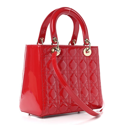 Christian Dior Patent Cannage Medium Lady Dior Red 3 of 9