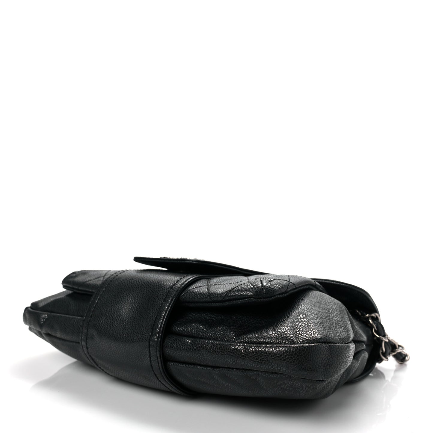 Glazed Caviar Coco Rider Flap Shoulder Bag Black