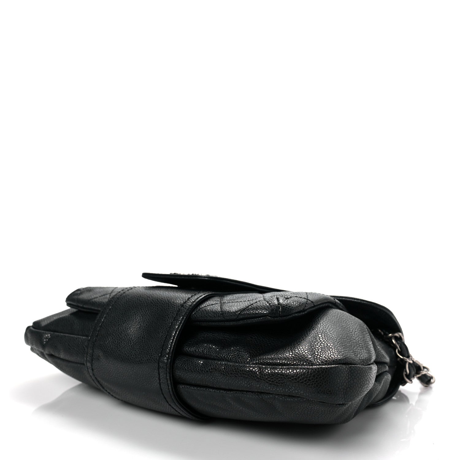 Chanel Glazed Caviar Coco Rider Flap Shoulder Bag Black 8 of 8