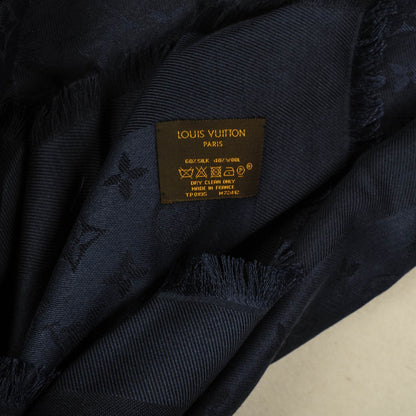 Louis Vuitton Wool Silk Monogram Shawl Blue Nuit 5 of 5
