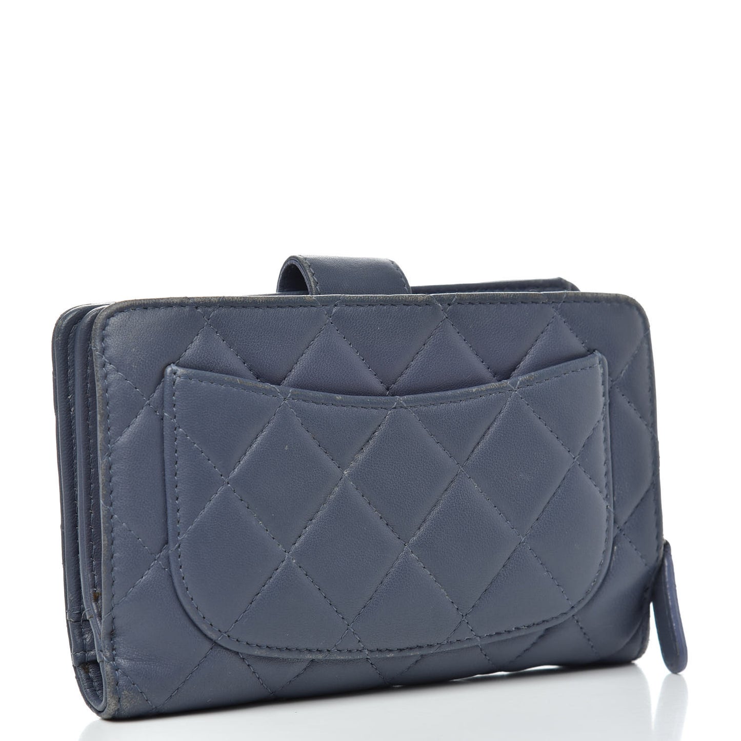 Lambskin Quilted Zipped Pocket Wallet Lavander
