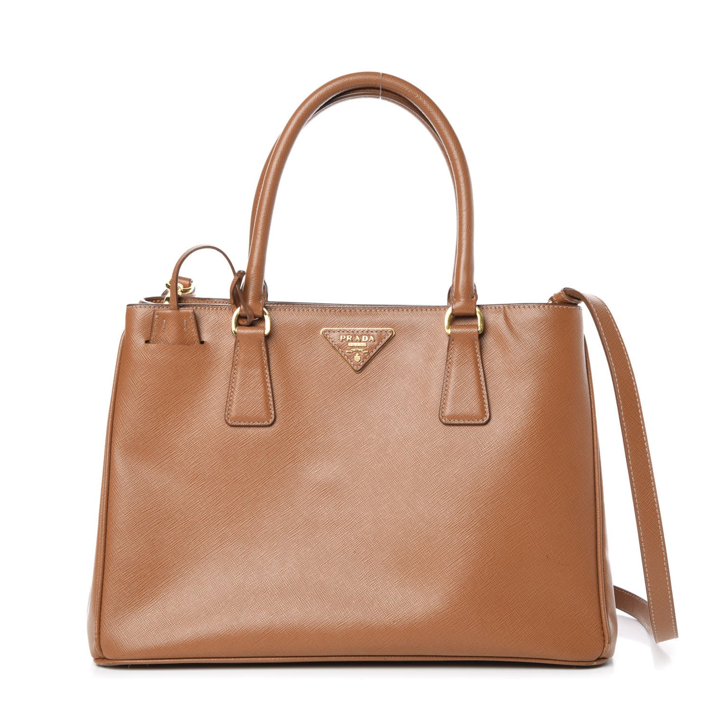 Saffiano Lux Medium Tote Caramel