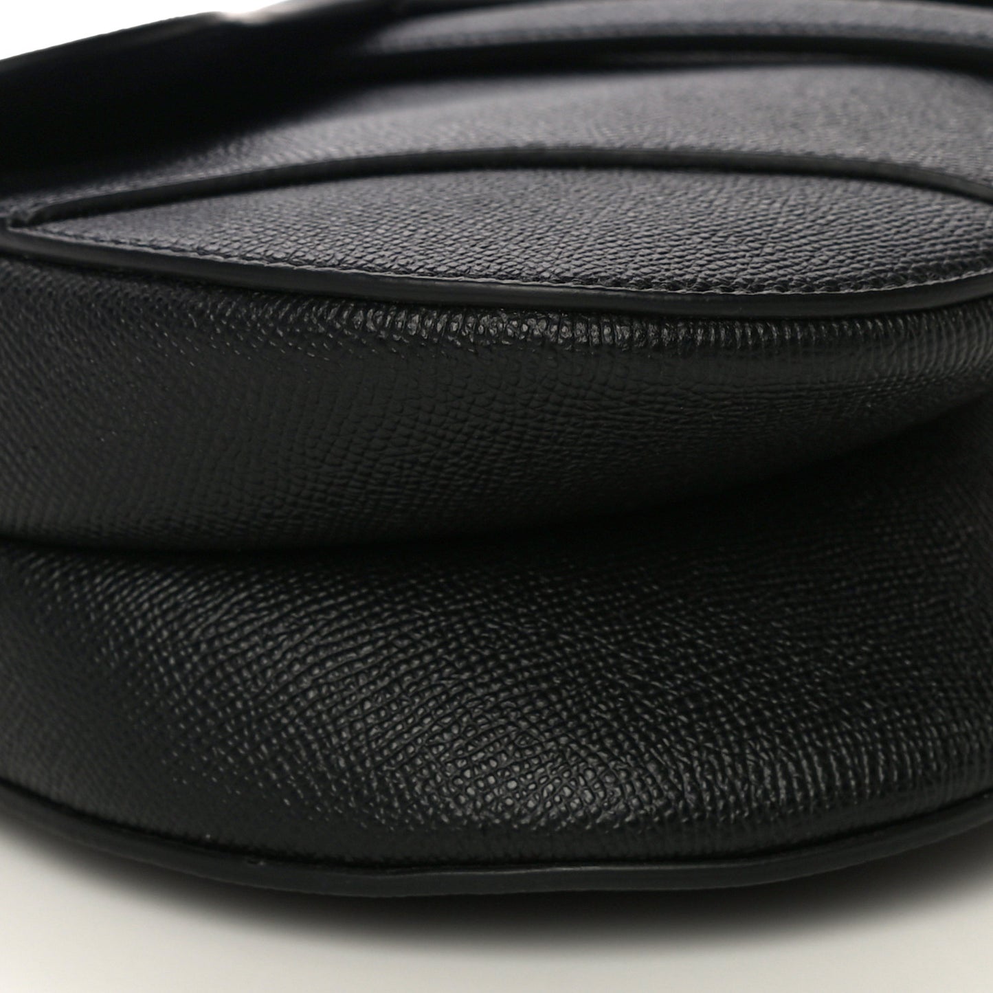 Grained Calfskin Saddle Bag Black