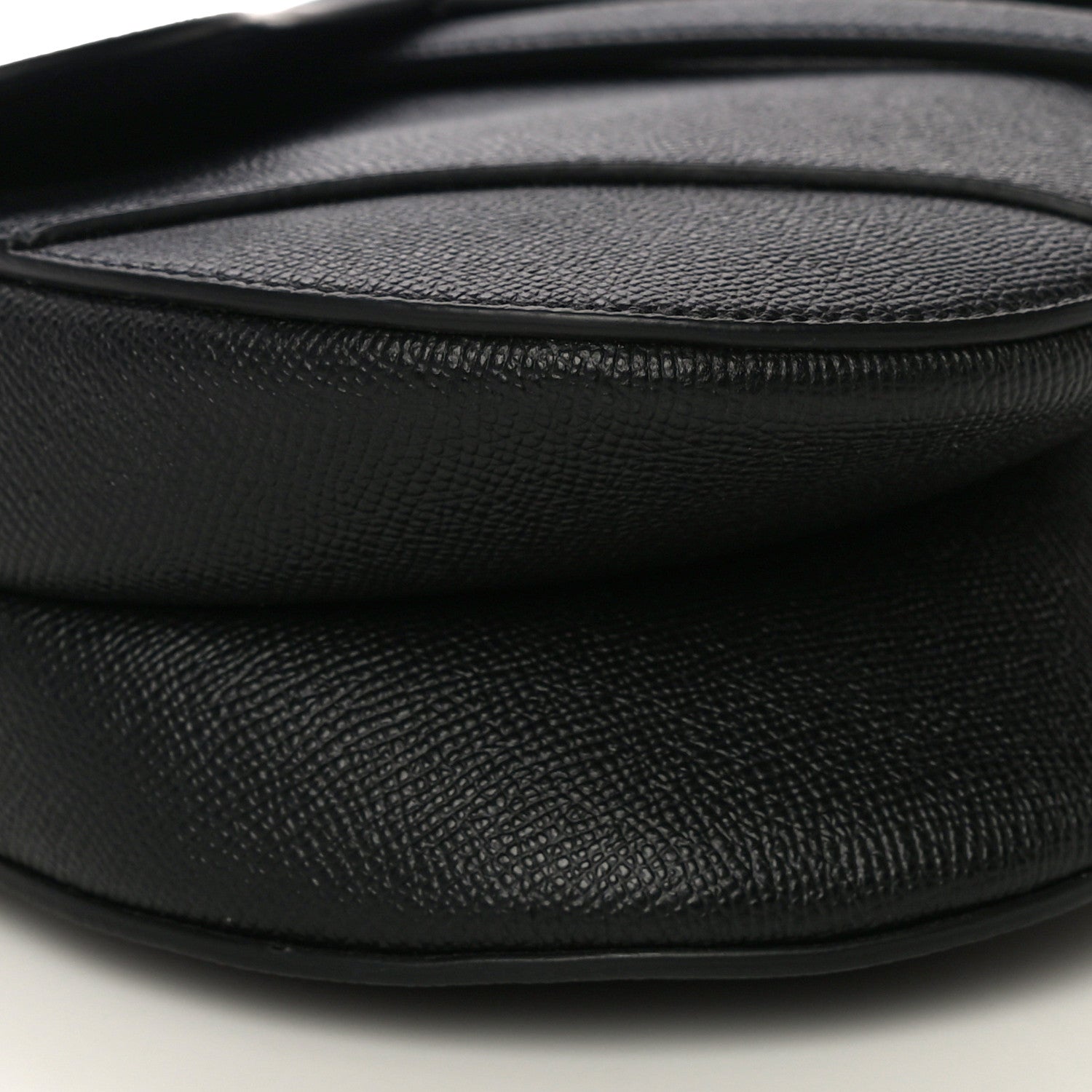 Christian Dior Grained Calfskin Saddle Bag Black 11 of 13