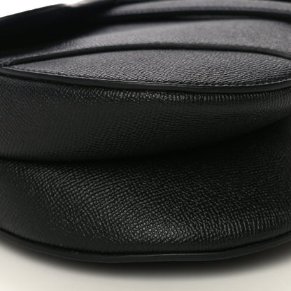 Christian Dior Grained Calfskin Saddle Bag Black 11 of 13