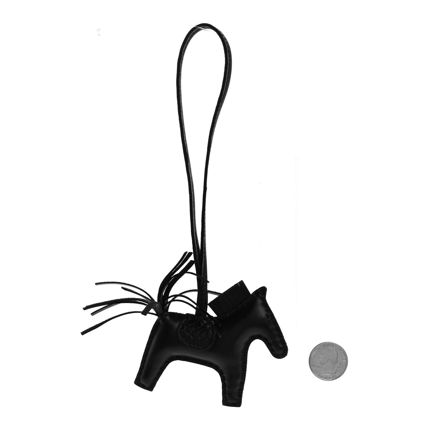 Hermes Milo Lambskin Matte Alligator Touch Grigri Rodeo Horse Bag Charm PM So Black 2 of 4