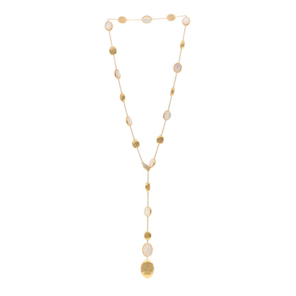 Marco Bicego 18K Yellow Gold Diamond Mother of Pearl Siviglia Lariat Necklace 3 of 6