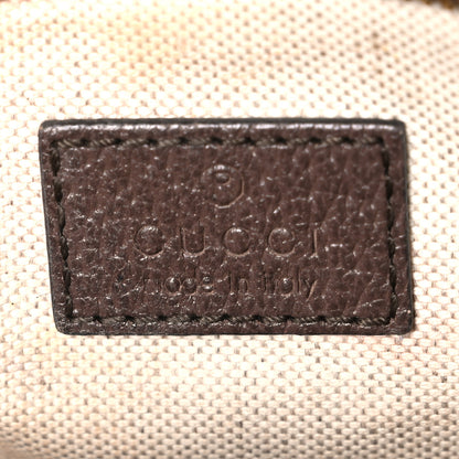 Gucci Monogram Jumbo GG Textured Dollar Calfskin Web Mini Crossbody Bag Camel Ebony New Acero 6 of 11