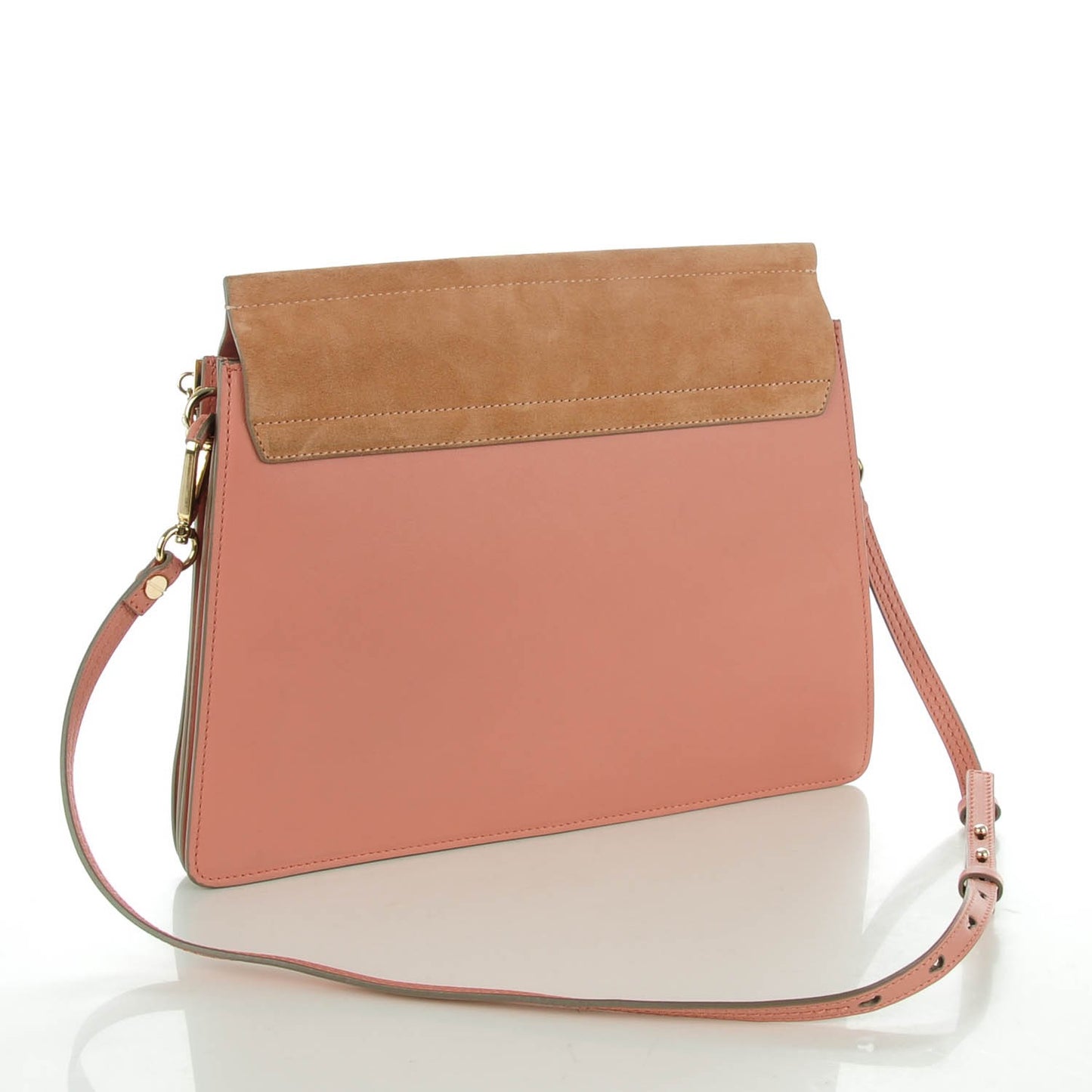 Suede Medium Faye Shoulder Bag Misty Rose