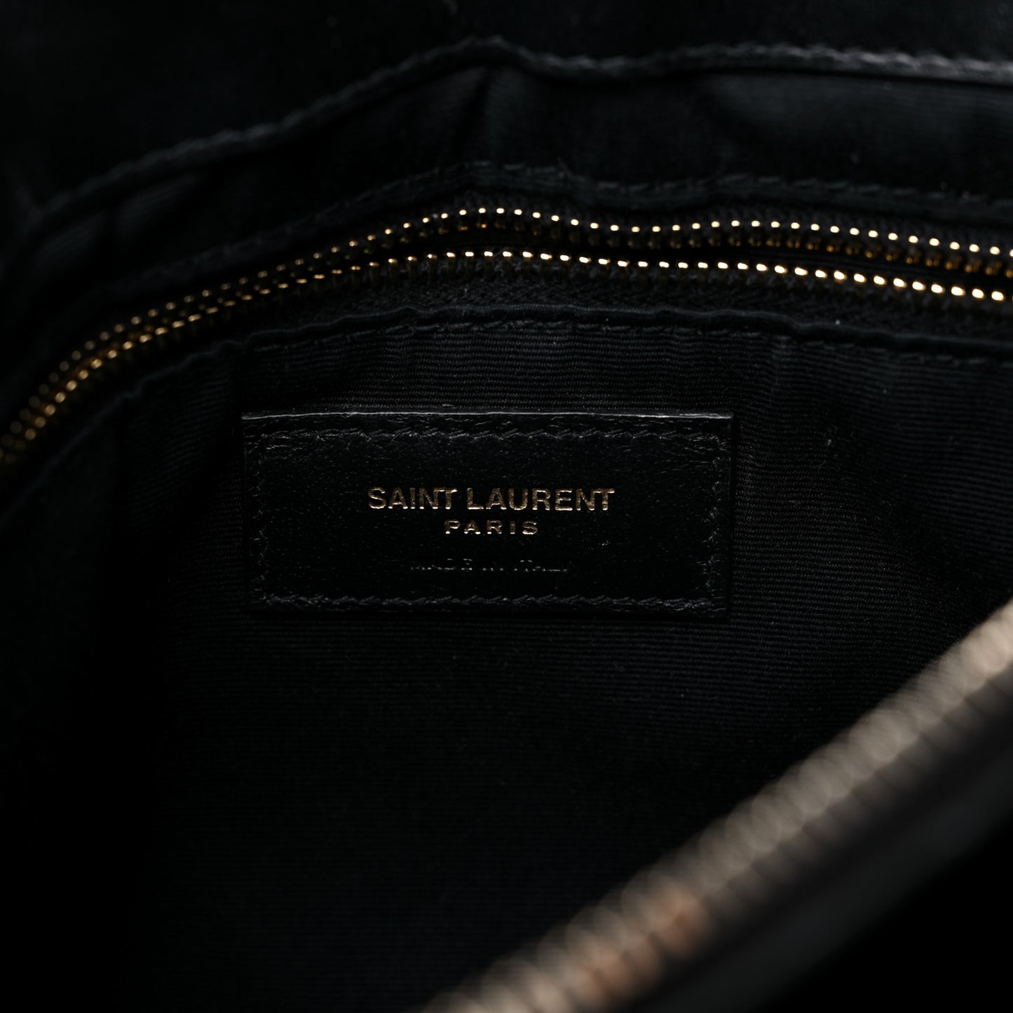 Calfskin Y Quilted Monogram Medium Loulou Chain Satchel Black