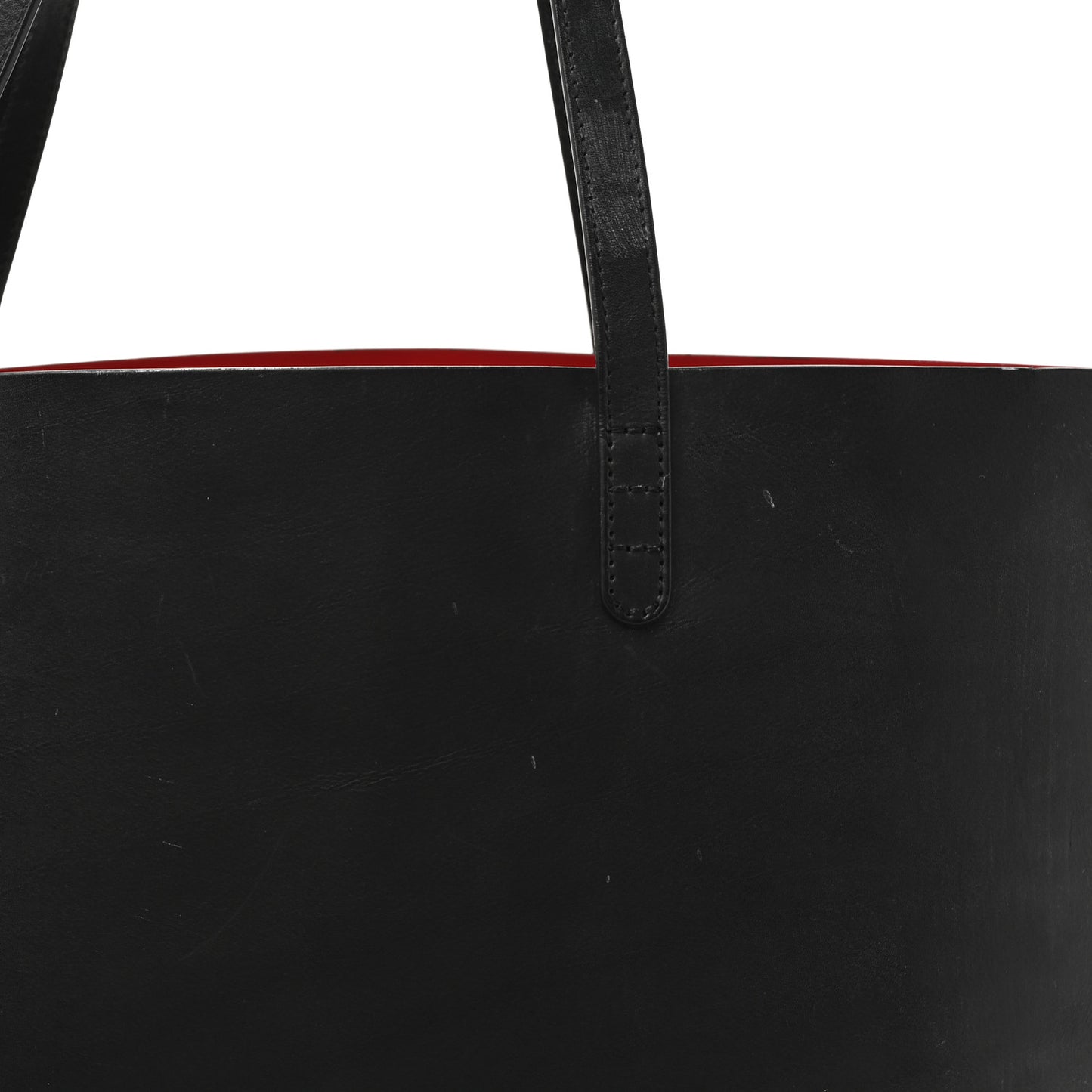 Calfskin Shopping Tote Black Flamma
