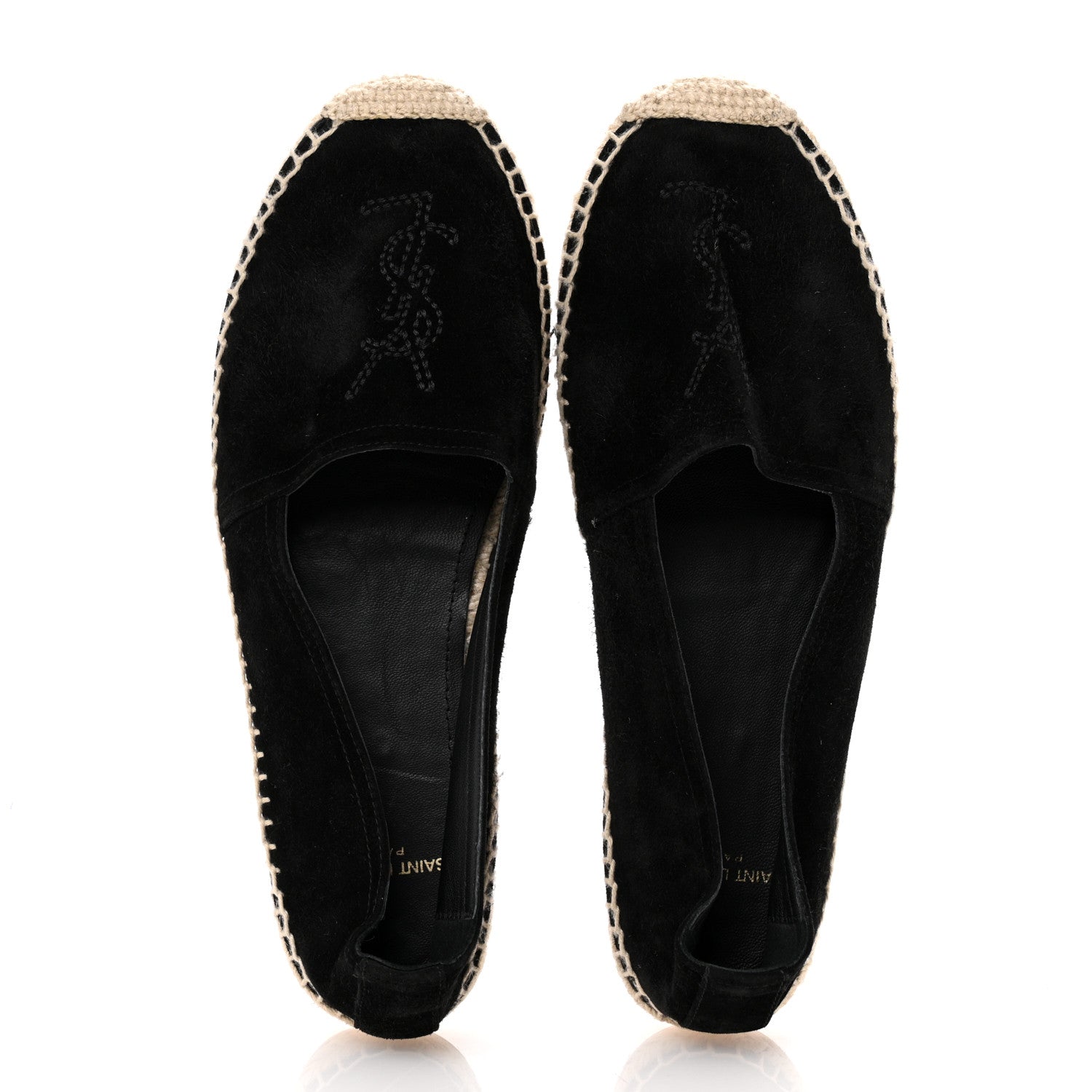 Saint Laurent Suede Monogram Espadrilles 36.5 Black 2 of 8
