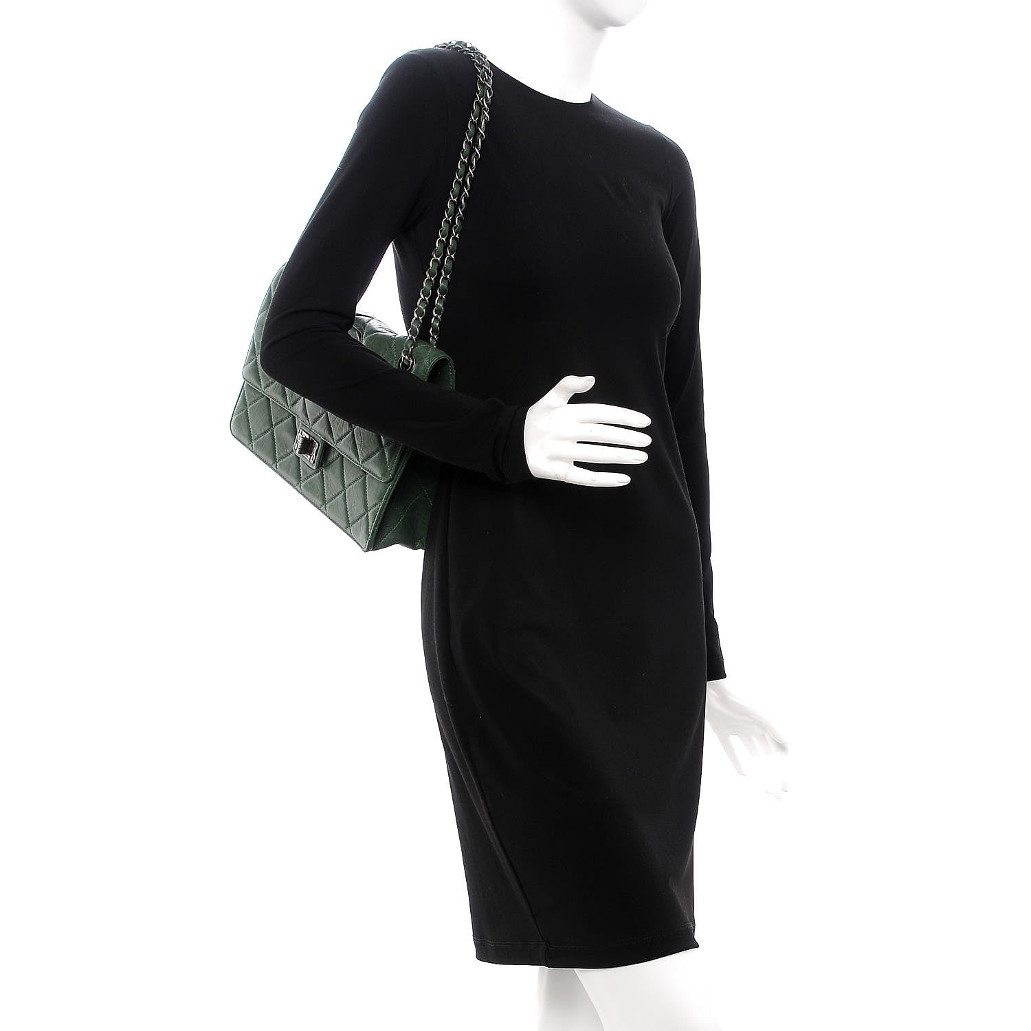 Chanel Washed Lambskin Jumbo Take Away Flap Green 6 of 21