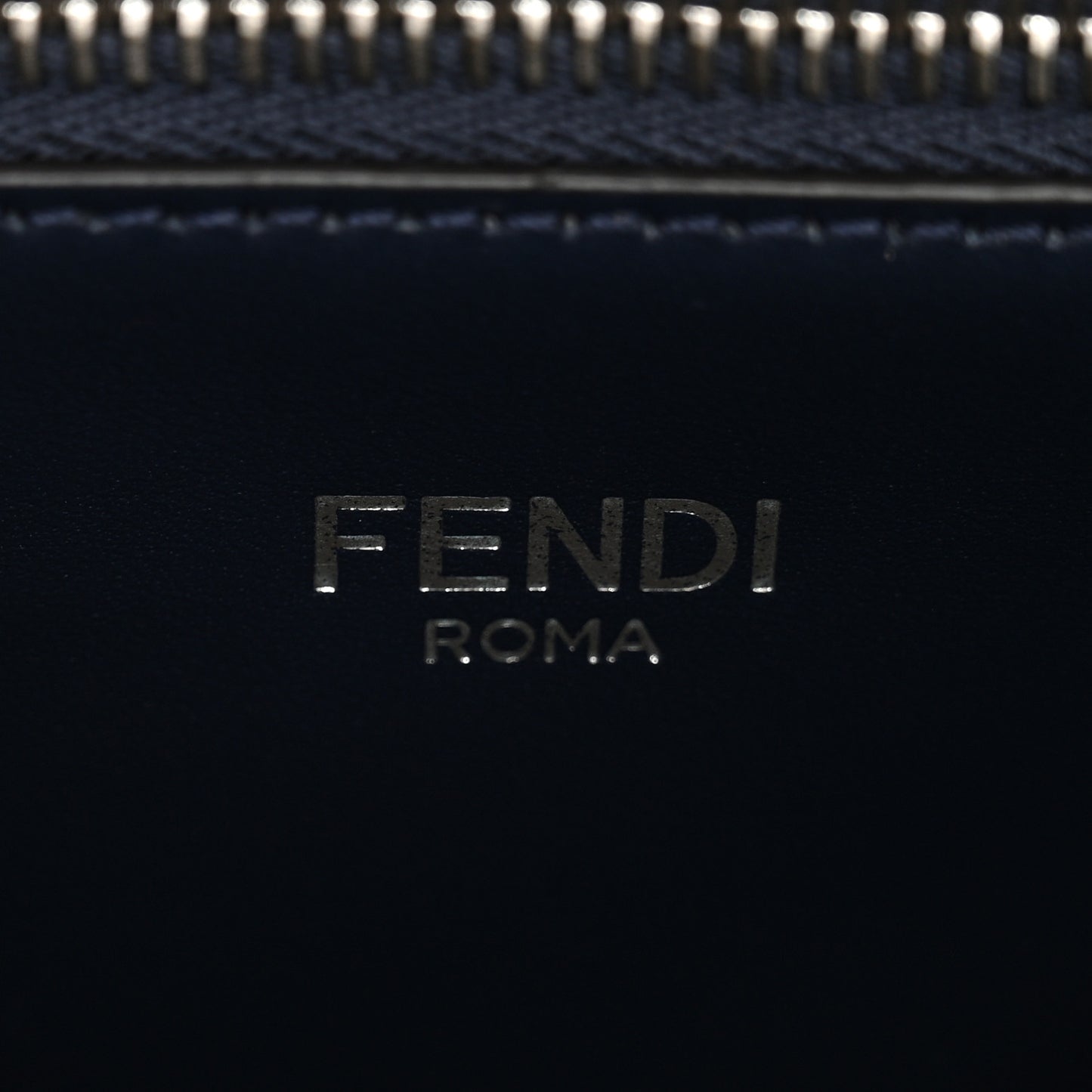 Cuoio Romano Vitello Cover Glazed Fabric Bi-Color FF 1974 Mini Peekaboo I SEE U Satchel Blue Dark Brown Tobacco Moro