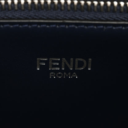 Fendi Cuoio Romano Vitello Cover Glazed Fabric Bi-Color FF 1974 Mini Peekaboo I SEE U Satchel Blue Dark Brown Tobacco Moro 7 of 10