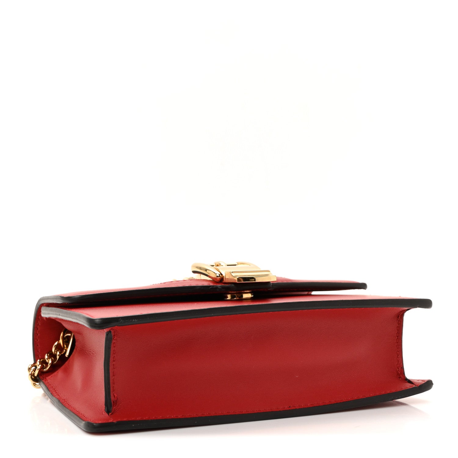 Gucci Calfskin Super Mini Sylvie Chain Shoulder Bag Hibiscus Red 4 of 10