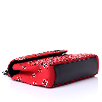 Saint Laurent Canvas Bandana Matelasse Chevron Medium College Bag Red 5 of 11