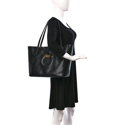 Salvatore Ferragamo Calfskin Medium Gancini Tote Black 2 of 9