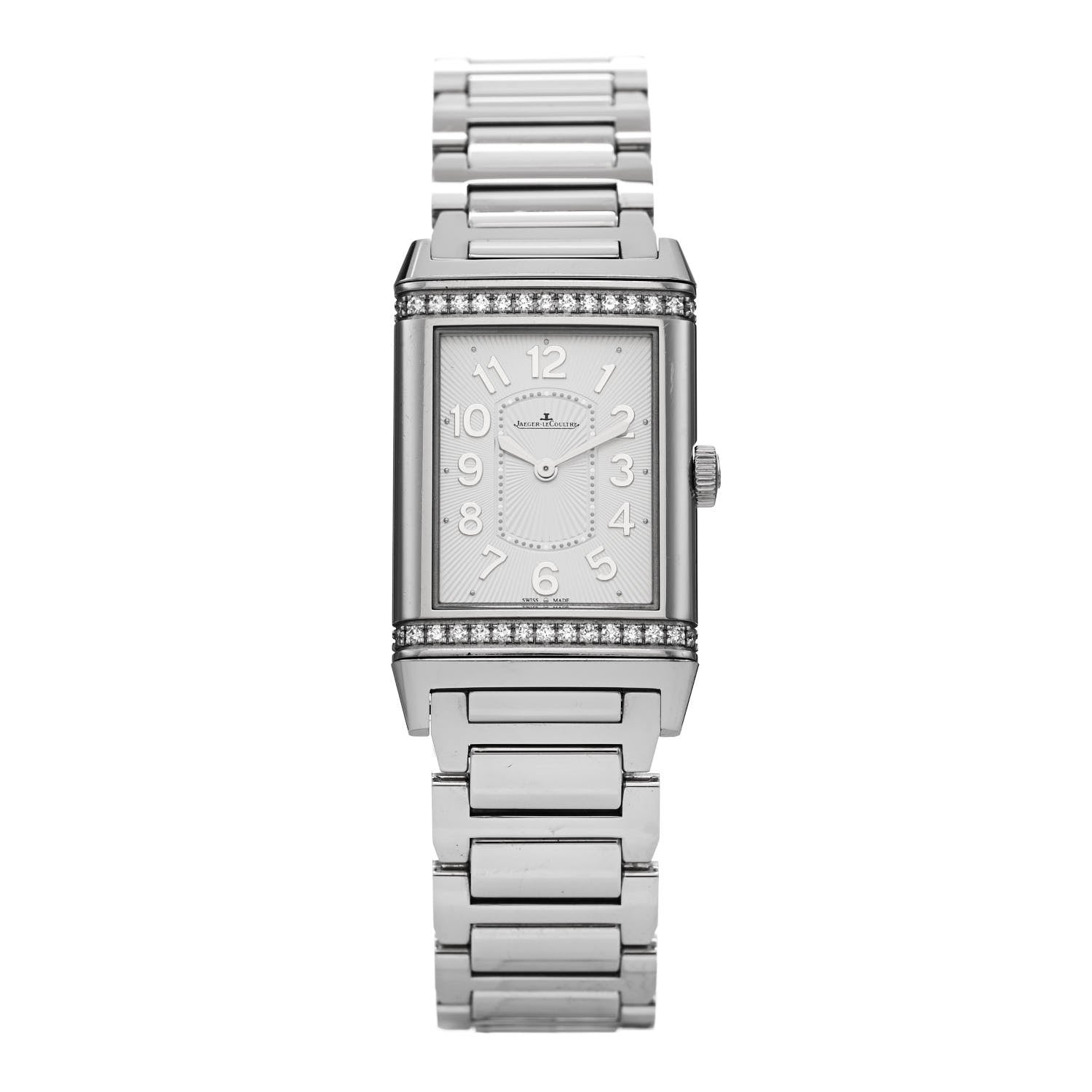 Jaeger-LeCoultre Stainless Steel Diamond 24mm Ultra Thin Reverso Manual Winding Watch Q3208121 1 of 7
