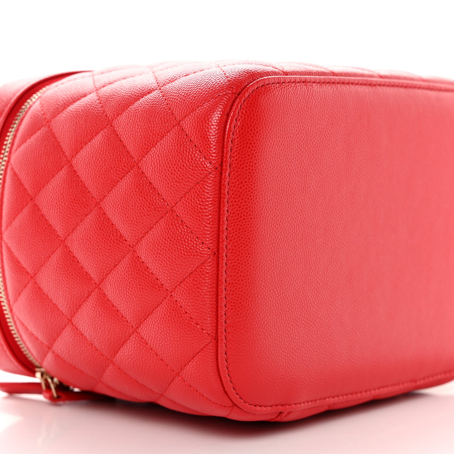 Caviar Quilted Large Vanity Pouch Red