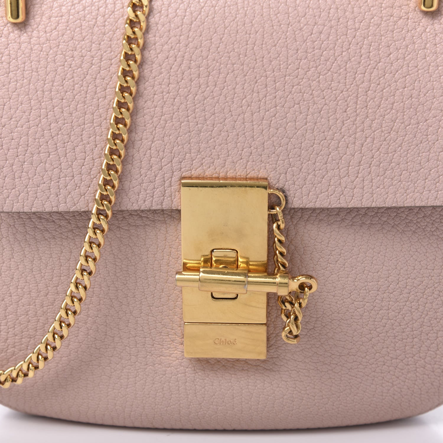 Chloe Grained Lambskin Mini Drew Shoulder Bag Cement Pink 8 of 8