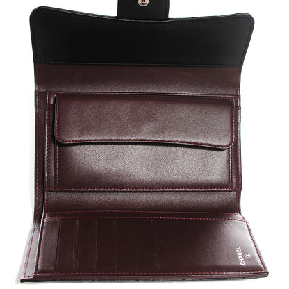 Chanel Lambskin Quilted Large Flap Wallet Black 6 of 8