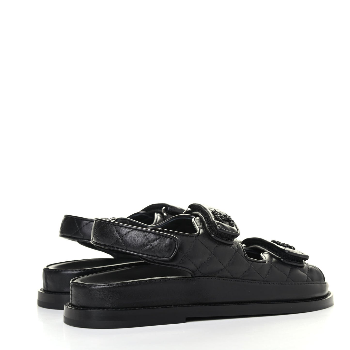 Lambskin Velcro Dad Sandals 36.5 Black