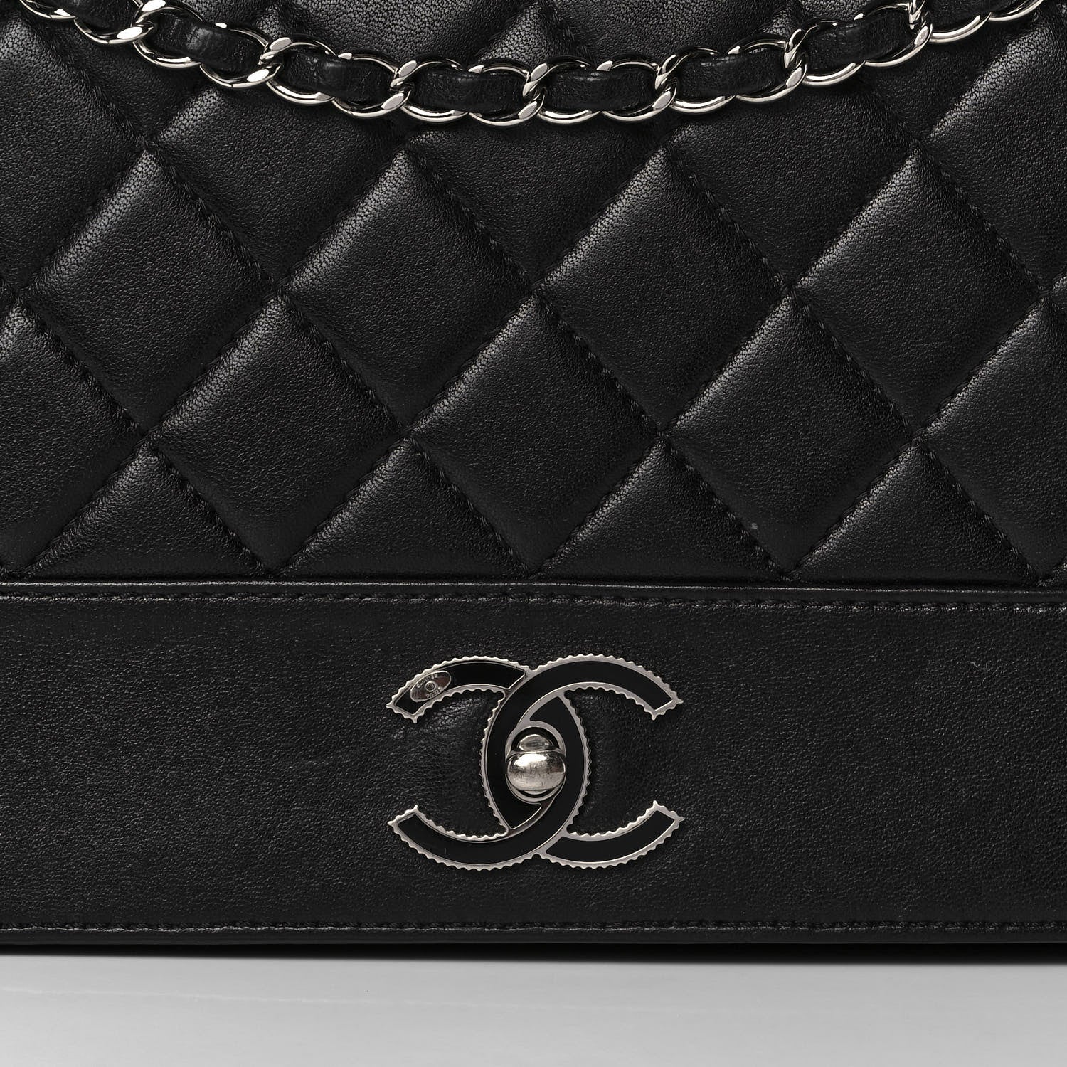Chanel Sheepskin Quilted Vintage Mademoiselle Flap Black 7 of 12