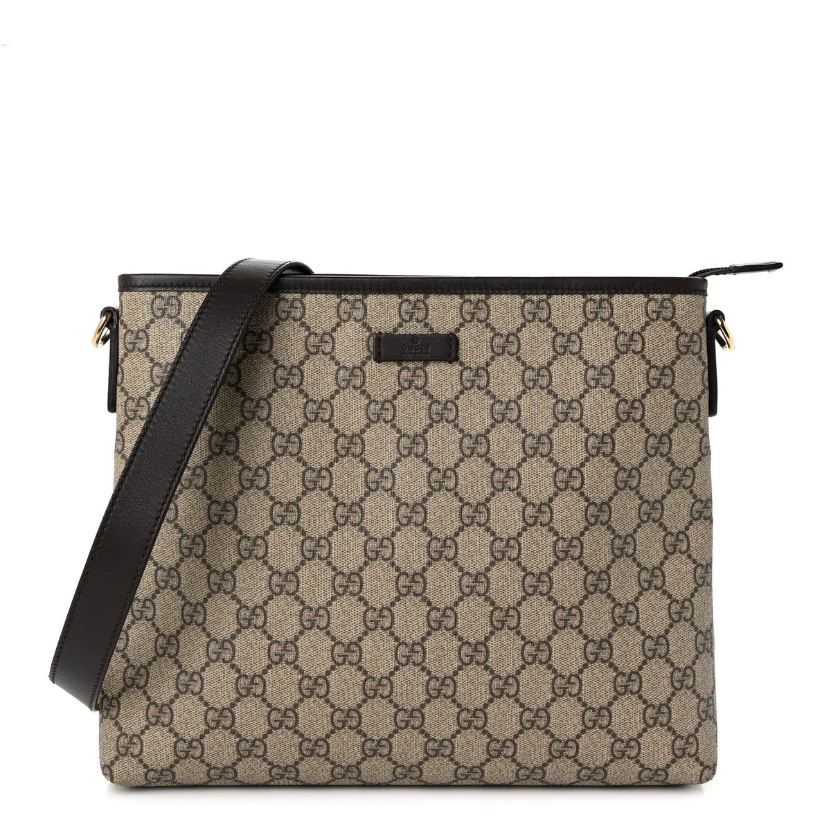 GG Plus Monogram Medium Flat Messenger Bag Dark Brown