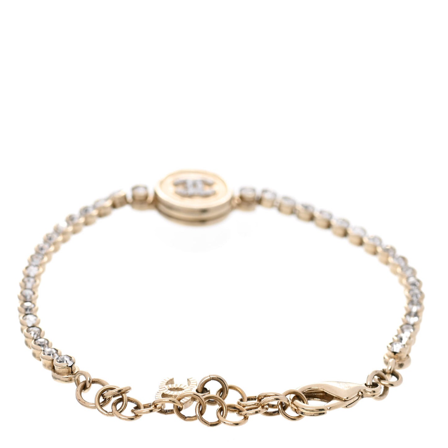 Crystal CC Chain Bracelet Gold