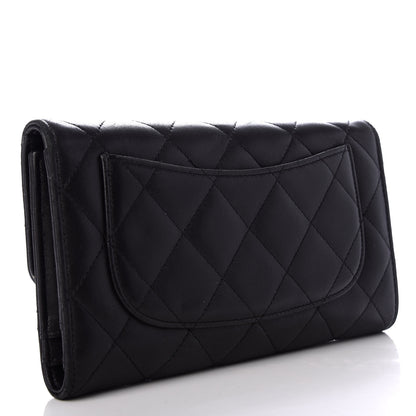 Chanel Lambskin Quilted Large Flap Wallet Black 3 of 8