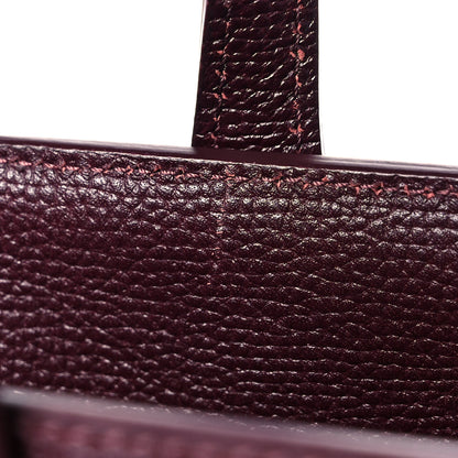 Burberry Grainy Calfskin House Check Small Banner Tote Mahogany Red 12 of 13
